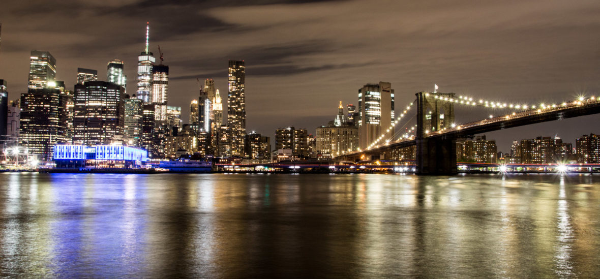 skyline nocture new york depuis brooklyn park