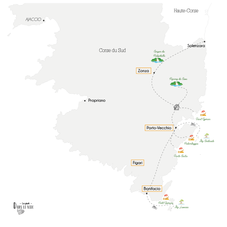 Itinéraire d'une semaine en Corse qui présente que faire à porto-vecchio